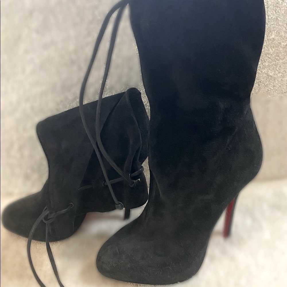 Christian Louboutin suede booties!